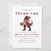 Drei-Rex-Dinosaurier-Geburtstagseinladung Einladung (Vorderseite)