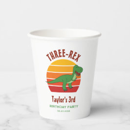 Drei Rex Dinosaurier Gender Neutral Fun 3. Geburts Pappbecher