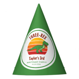 Drei Rex Dinosaurier Gender Neutral Fun 3. Geburts Partyhütchen