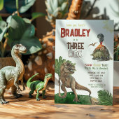 Drei Rex Geburtstag Wasserfarbe Einladung