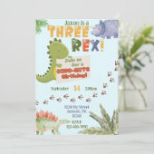 DREI-REX Geburtstagseinladung Einladung (Stehend Vorderseite)
