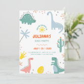 Drei-Rex-Geburtstagseinladung Einladung (Stehend Vorderseite)