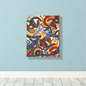 Drei Ring Circus Abstrakt Art Handgemalt Leinwanddruck (Insitu (Holzboden))