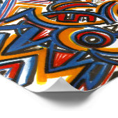 Drei Ring Circus - Abstrakte Kunsthandgemalt Poster (Ecke)