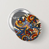 Drei Ring-Zirkus-Moderne Kunst-bunte handgemalte Button (Vorne & Hinten)