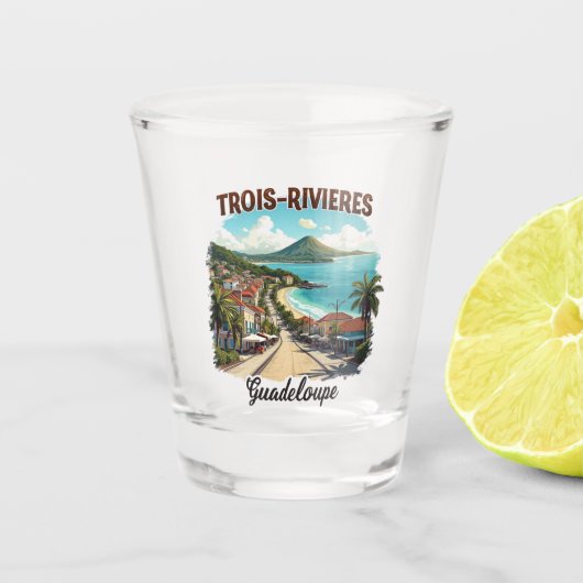DREI-RIVIERES GUADELOUPE SCHNAPSGLAS (Vorderseite)