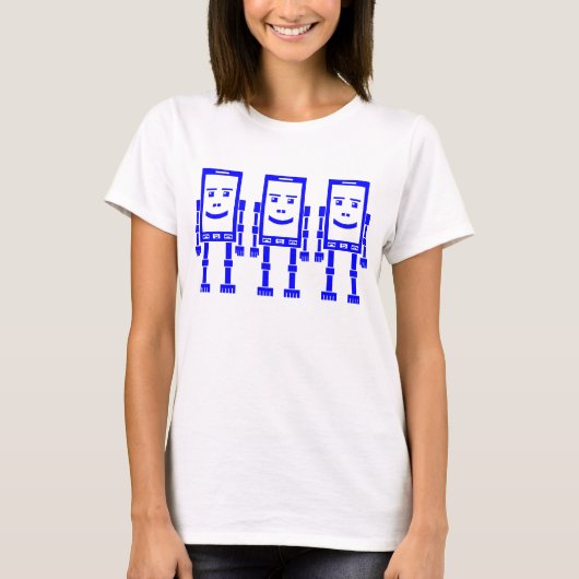 Drei Robo Phones - blau T-Shirt (Vorderseite)