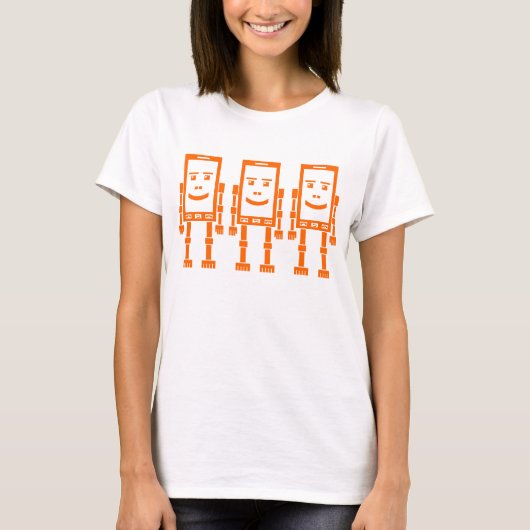 Drei Robo Phones - Orange T-Shirt (Vorderseite)