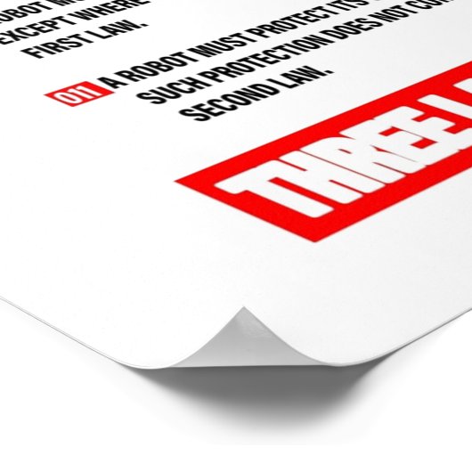 DREI ROBOTIKGESETZE POSTER (Ecke)