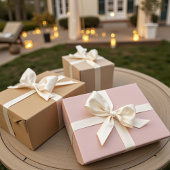 Drei robuste, neutrale Farbton Geschenkpapier Set