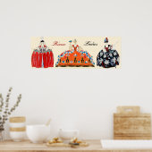 DREI ROKOKOS, SCHÖNHEIT, FASHIONSKOSTEN POSTER (Küche)