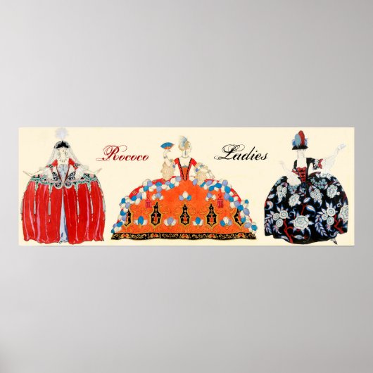 DREI ROKOKOS, SCHÖNHEIT, FASHIONSKOSTEN POSTER (Vorne)