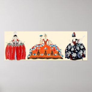 DREI ROKOKOS, SCHÖNHEIT, FASHIONSKOSTEN POSTER