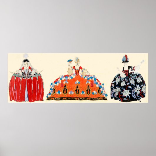 DREI ROKOKOS, SCHÖNHEIT, FASHIONSKOSTEN POSTER (Vorne)