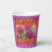 Drei rosa Blume 2 Pappbecher (Rückseite)