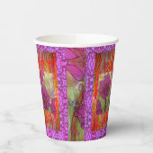 Drei rosa Blume 2 Pappbecher (Links)