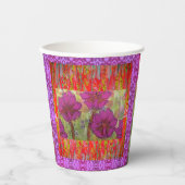 Drei rosa Blume 2 Pappbecher (Vorderseite)