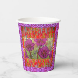 Drei rosa Blume 2 Pappbecher