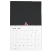 Drei rosa Blume mit schwarzem Hintergrund Kalender (Jan 2027)