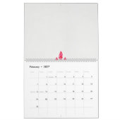 Drei rosa Blume mit schwarzem Hintergrund Kalender (Feb 2027)