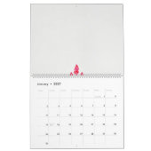Drei rosa Blume mit schwarzem Hintergrund Kalender (Jan 2027)