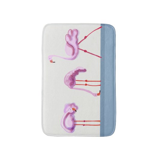 Drei rosa Flamingos Badematte (Vorderseite Vertikal)