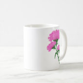 Drei rosa Gartennelken Kaffeetasse (VorderseiteRechts)