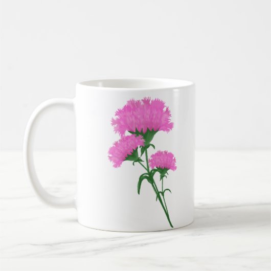 Drei rosa Gartennelken Kaffeetasse (Links)