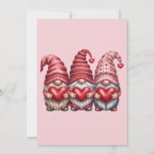 Drei rosa Gnome 3. Geburtstag Einladung (Rückseite)