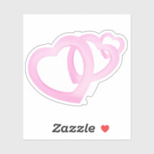 Drei rosa HERZEN überschneiden sich mit der Liebe