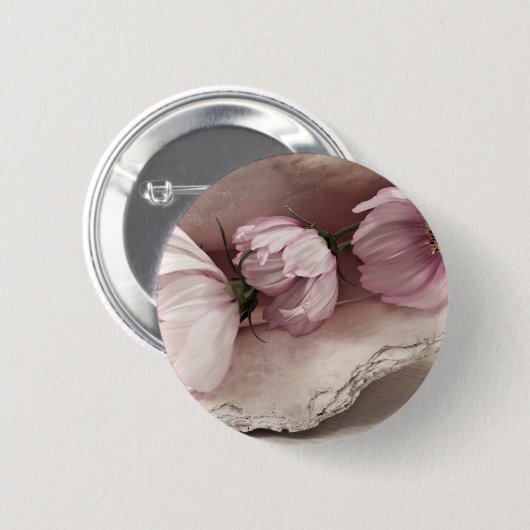 Drei rosa Kosmos Button (Vorne & Hinten)