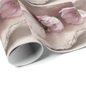 Drei rosa Kosmos Geschenkpapier (Rolleneckpunkt)