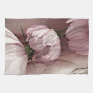 Drei rosa Kosmos Küchentuch