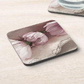 Drei rosa Kosmos Untersetzer (Linke Seite)