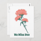 Drei rosa Nelken, wir verpassen dich Postkarte (Vorne/Hinten)