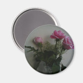 Drei rosa Rosen Magnet (Vorderseite/Rückseite)