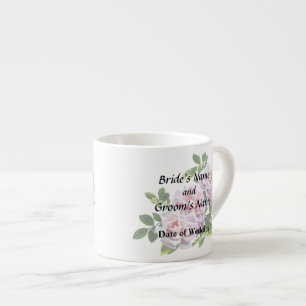 Drei rosa Rosen mit Blätter Espressotasse