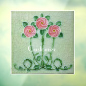 Drei rosa Roses Thunder_Cove Fensteraufkleber (Blatt 3)