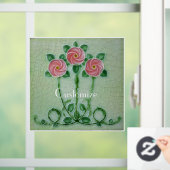 Drei rosa Roses Thunder_Cove Fensteraufkleber (Zuhause)