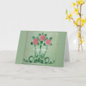 Drei rosa Roses Thunder_Cove Karte (Gelbe Blume)