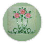 Drei rosa Roses Thunder_Cove Keramikknauf (Vorderseite)