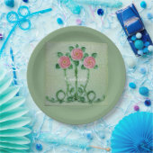 Drei rosa Roses Thunder_Cove Pappteller (Party)