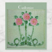 Drei rosa Roses Thunder_Cove Weinetikett (Einzelnes Label)