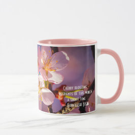 Drei rosa Sakura-Blüten Tasse