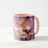 Drei rosa Sakura-Blüten Tasse (VorderseiteRechts)