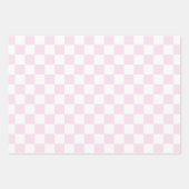 Drei rosa Schachbrett Geschenkpapier Set (Vorderseite)