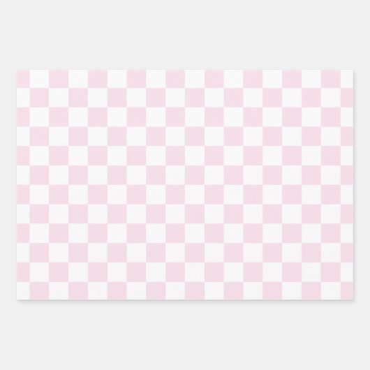 Drei rosa Schachbrett Geschenkpapier Set (Vorderseite)