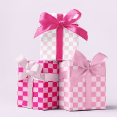 Drei rosa Schachbrett Geschenkpapier Set
