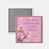 Drei rosa Tulissen Magnet (Vorderseite/Rückseite)