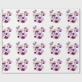 Drei rosa und schwarze Ladybude mit Sternen Geschenkpapier (Flach)